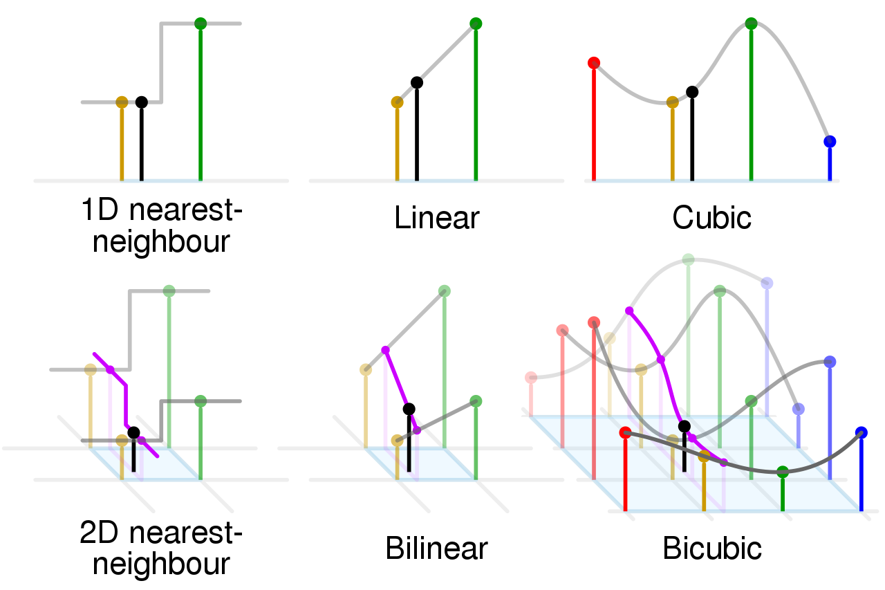comparison of 1D and 2D interpolation