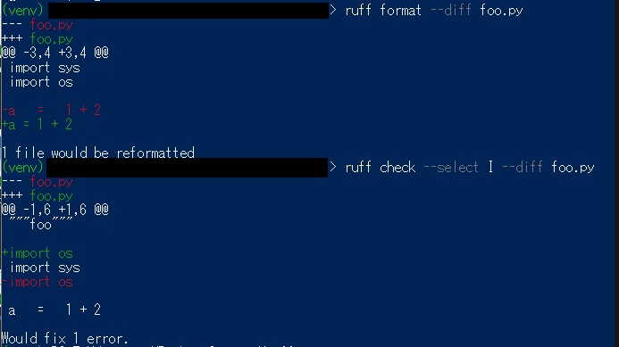 ruff-diff